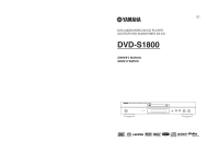 Yamaha DVDS-1800 - Owners Manual 